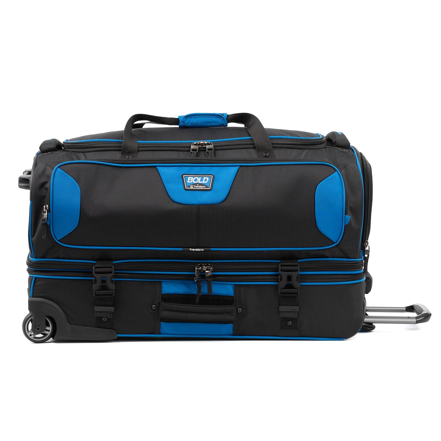 Travelpro Bold 30" Drop-Bottom Expandable Rolling Duffel - Blue/Black - Image 4