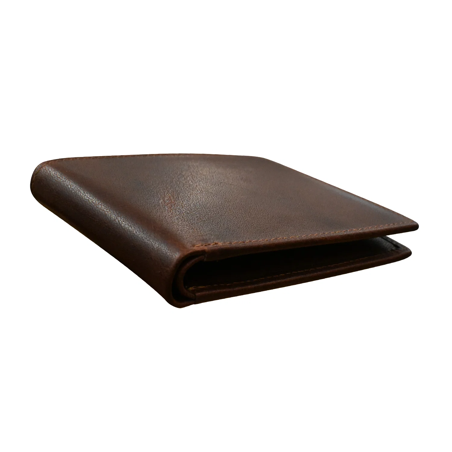 Buffalo Leather RFID 2 Fold Slim ID Wallet - Brown - Image 4