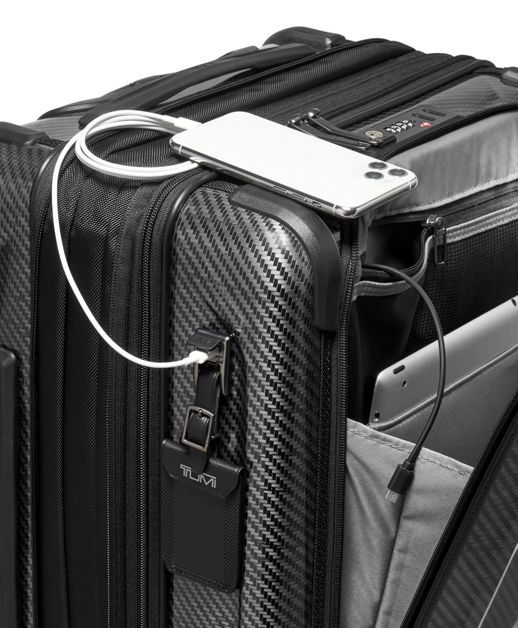 TUMI Tegra-Lite Continental Front Pocket Expandable 4 Wheeled Carry-On - Black Graphite - Image 7